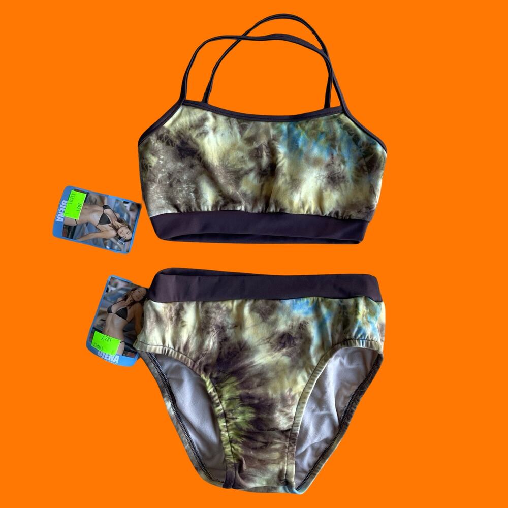 90's vintage ombre tie dye high waisted bikini XS ujena *deadstock*